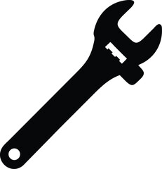 metal adjustable wrench silhouette