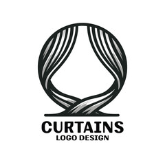 Curtains Vector Logo Design