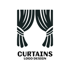 Curtains Vector Logo Design