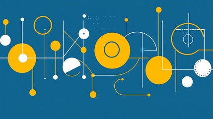 Obraz premium Abstract Geometric Design with Yellow Blue.