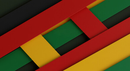 Colorful abstract pattern with green, red, yellow, and black stripes  