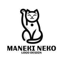 Maneki Neko Vector Logo Design