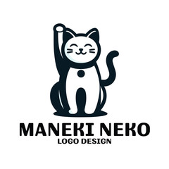 Maneki Neko Vector Logo Design