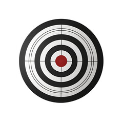 Target clipart in PNG format, isolated on transparent background. Ideal for marketing, goal-setting visuals, business strategy concepts, and digital user interface designs.

