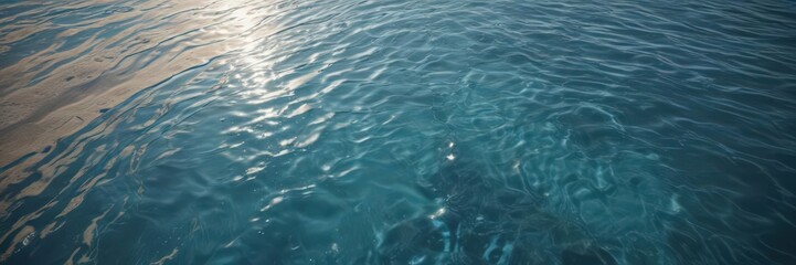 Obraz premium Crystal clear blue water, subtle ripple, ethereal glow, smooth, zen, summer
