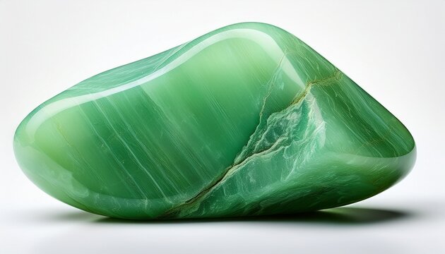 Hellgr&uuml;ner China-Jade-Rohstein, nat&uuml;rlich, auf Wei&szlig;