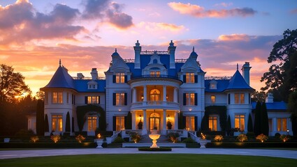 Obraz premium Stunning daytime view showcasing mcmansion grandeur