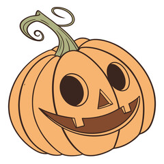 Pumpkin icon vector on white background. Adobe Illustrator Artwork