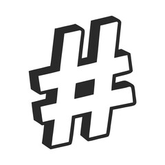 Hashtag icon vector on white background. Adobe Illustrator Artwork