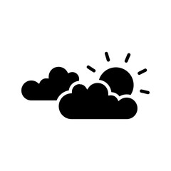 cloudy icon with white background vector stock illustration	
