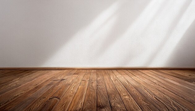 wood floor with white wall