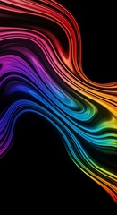 Fluid Swirl of Holographic Rainbow Colors with Abstract Texture