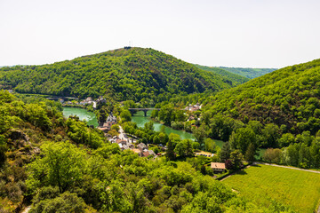 Panorama of Ambialet and the Tarn valley from the old priory