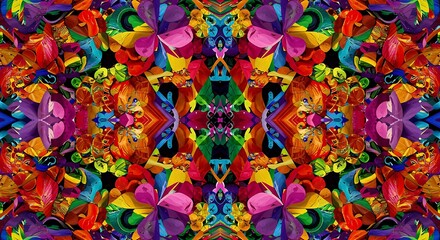 Kaleidoscope Pattern with LGBTQ Pride Elements