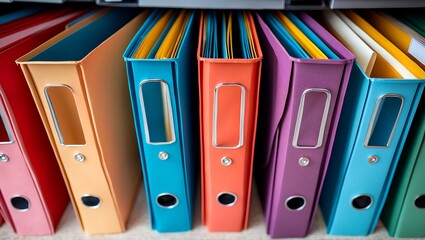 Vibrant and tidy collection of organized file folders