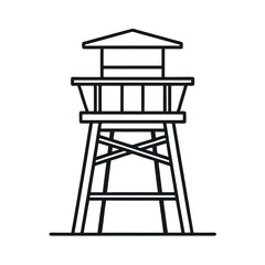 outline o fa  lifeguard chair  white back line art vector.eps