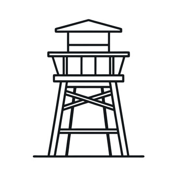 black outline lifeguard tower clip art preview