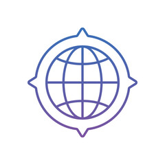 Globe Compass Vector icon
