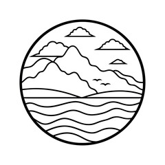 outline o fa  ocean  line art vector (1).eps