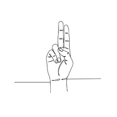 Obraz premium Hand with a victory sign illustration symbolizing success and positivity concepts