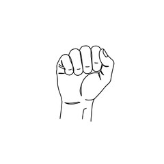 Fototapeta premium Fist gesture illustration symbolizing strength and determination concepts