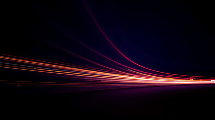 Abstract night light trails speed motion blur background