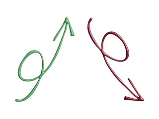 3d arrow symbol. Business clipart. Single element for design