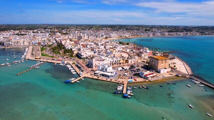 Porto Cesareo - Italy, Apulia - Aerial view of the peninsula with stunning views of the entire landscape