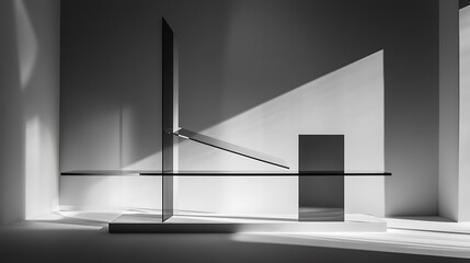 Abstract Glass Sculpture with Sunlight.