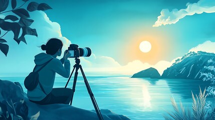 Photographer Sunrise Seascape.