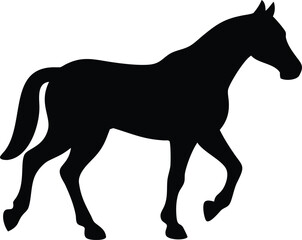 Fototapeta premium silhouette of a horse walking 