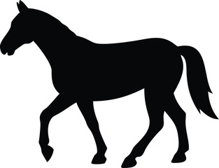 silhouette of a horse walking 
