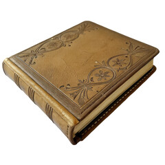An ornate antique book view isolated on transparent background