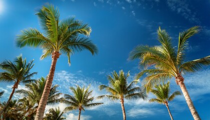 Obraz premium palm trees against blue sky