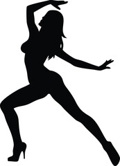 silhouette of a sexy dancer posing