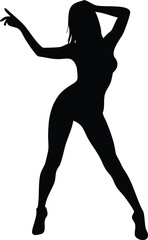 silhouette of a sexy dancer posing
