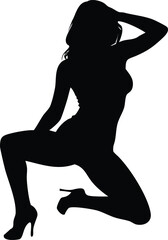 silhouette of a sexy dancer posing