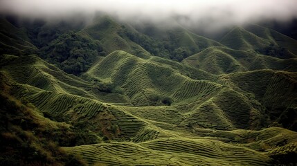 Yunnan Province's ancient tea gardens, where Pu-erh tea trees thrive, are characterized by lush greenery and a serene ambiance, presenting a beautiful landscape and tea harvest that embodies the
