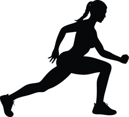 silhouette of an athlete woman exercising her legs