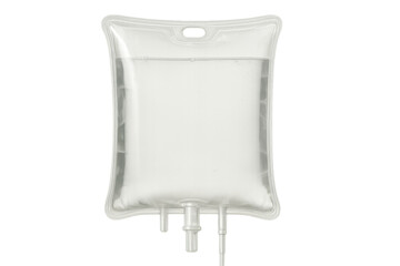 Medical iv drip hanging with clear saline solution, symbolizing patient care and clinical treatment on sterile background