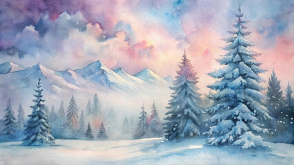 Fototapeta premium winter forest landscape