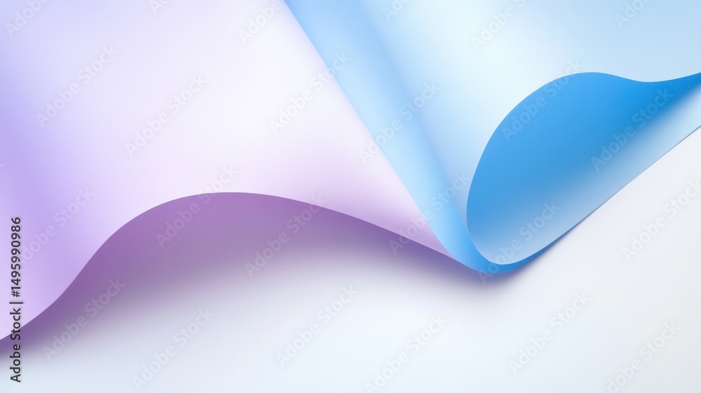 Poster Elegant abstract composition with soft gradient tones and paper-like waves. Clean and modern digital background.