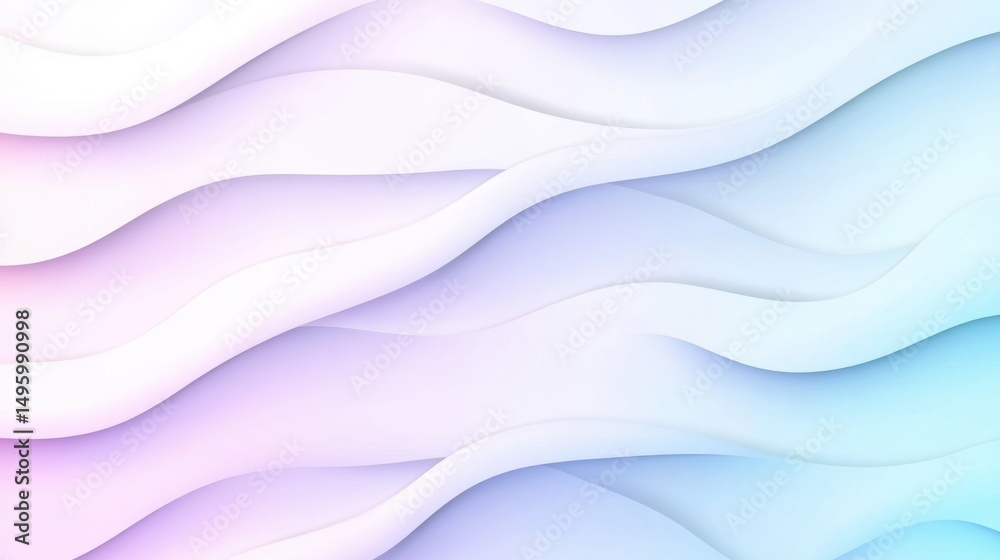 Poster futuristic visual with smooth curves and glowing edges in blue, purple, and white. clean and detaile
