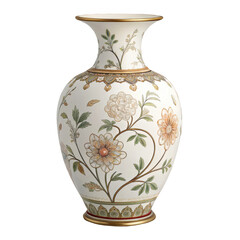 A floral patterned vase art isolated on transparent background