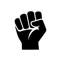 Obraz premium Fist Icon – Black Silhouette Vector
