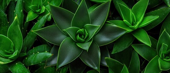 A close-up view of a cluster of vibrant green succulent plants.