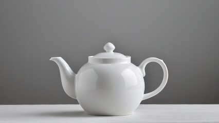Elegant white teapot mockup for creative projects and modern kitchen designs.