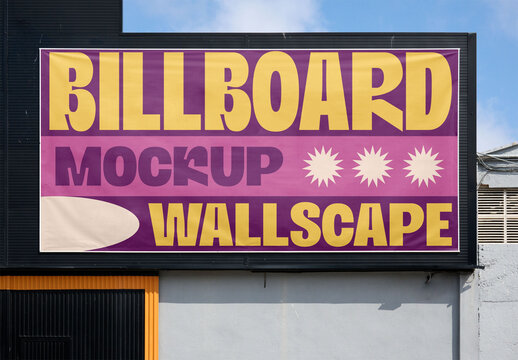 Mockup of an Empty Billboard in Barcelona