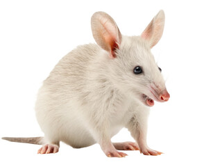 Isolated white bandicoot isolated on transparent background