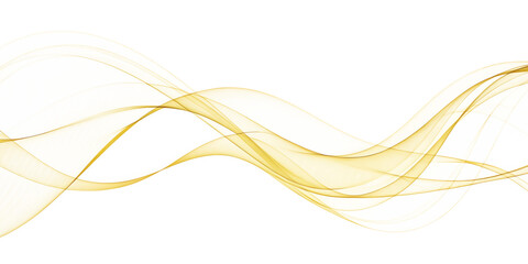 Abstract gold wave design isolated on a white background